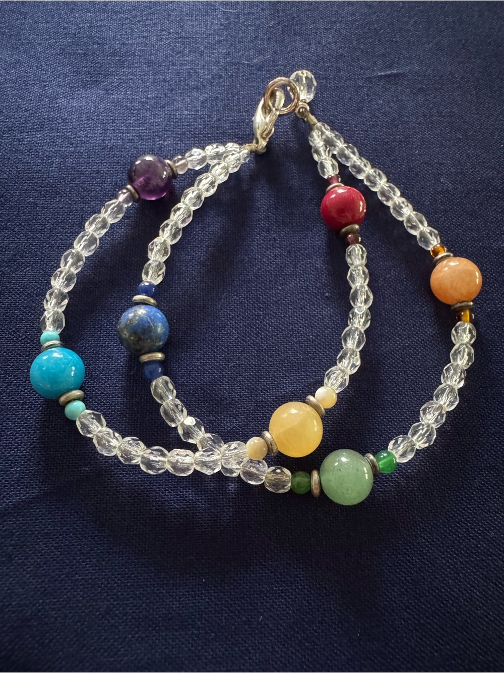 Crystal Beaded Multicolor Chakra Bracelet
